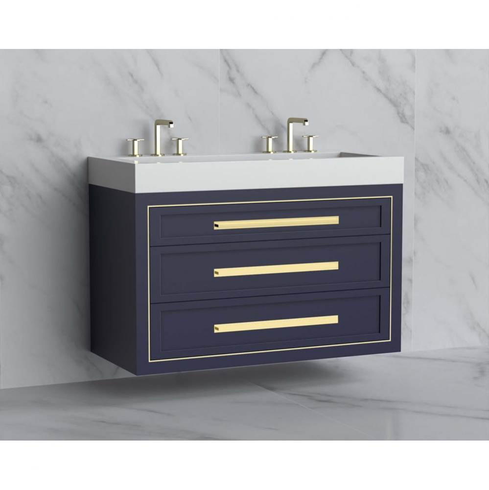 Madeli Renaissance 48D'' Wall hung Vanity Cabinet in Sapphire/HW: Handles Matte Black(MB