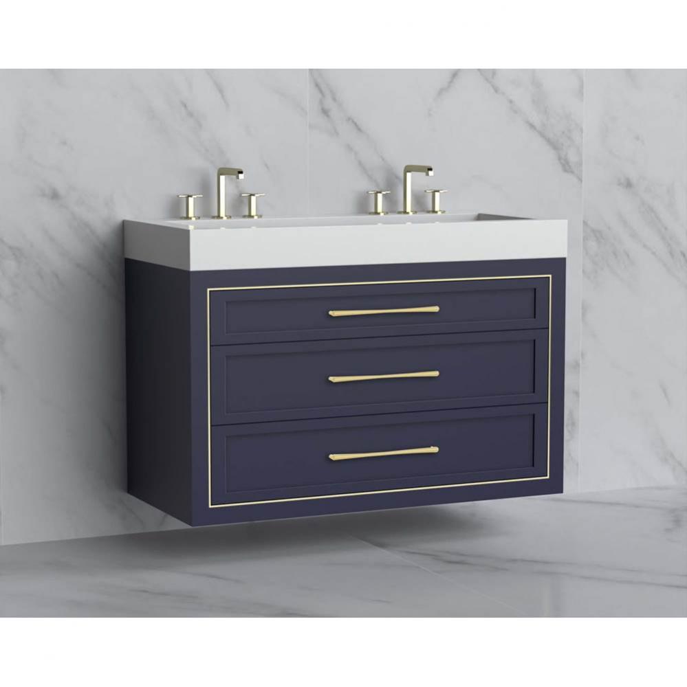 Madeli Renaissance 48D'' Wall hung Vanity Cabinet in Sapphire/HW: Handles Polished Nicke