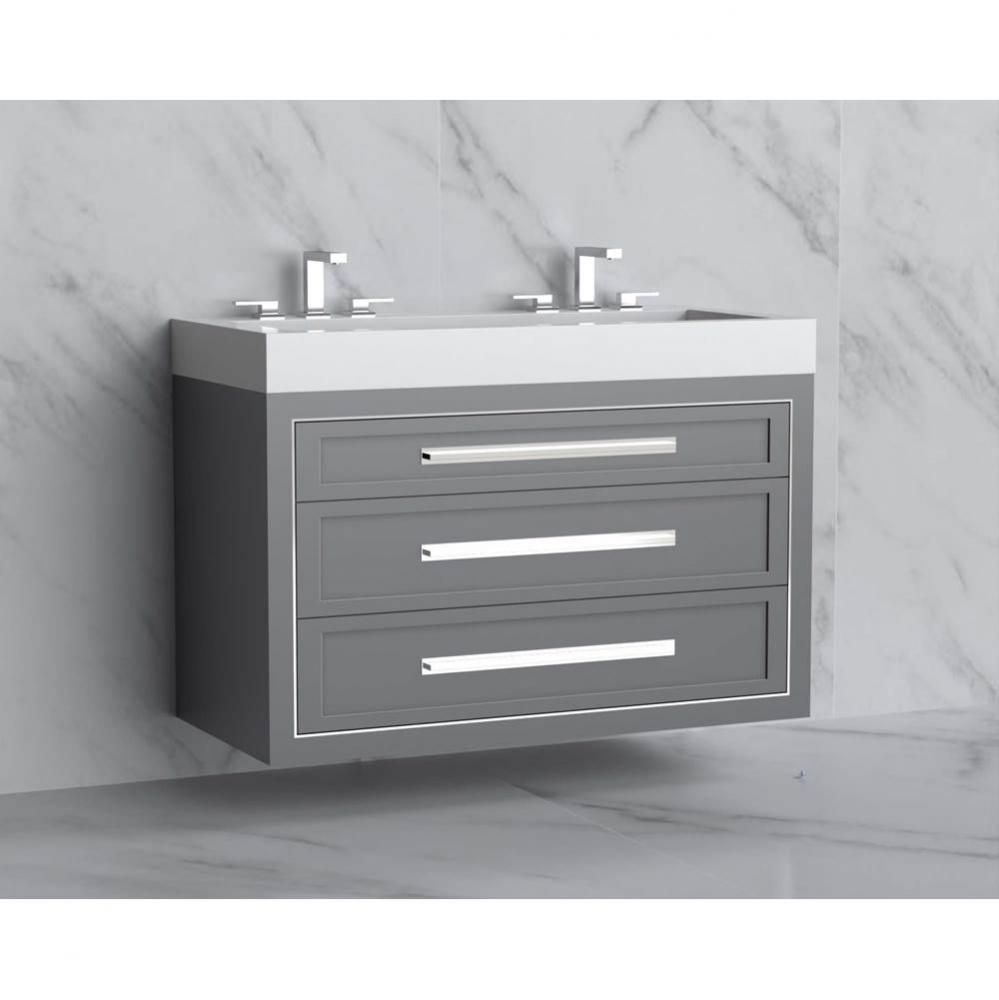 Madeli Renaissance 48D'' Wall hung Vanity Cabinet in Studio Grey/HW: Handles Polished Ni