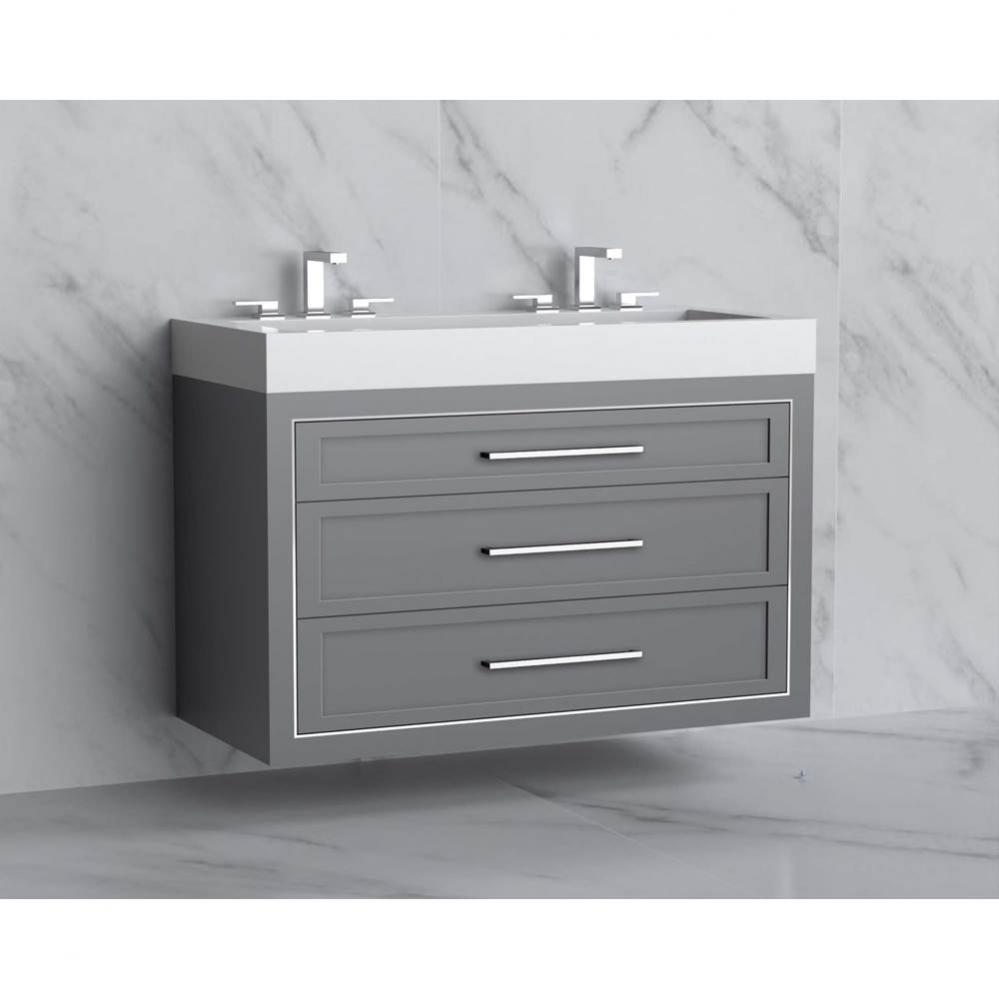 Madeli Renaissance 48D'' Wall hung Vanity Cabinet in Studio Grey/HW: Handles Polished Ch