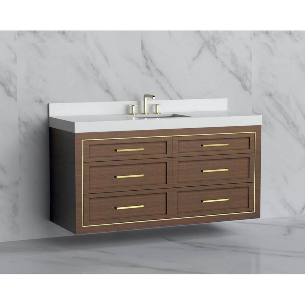 Madeli Renaissance 60C'' Wall hung Vanity Cabinet in Brandy/HW: Handles Satin Brass(SB)