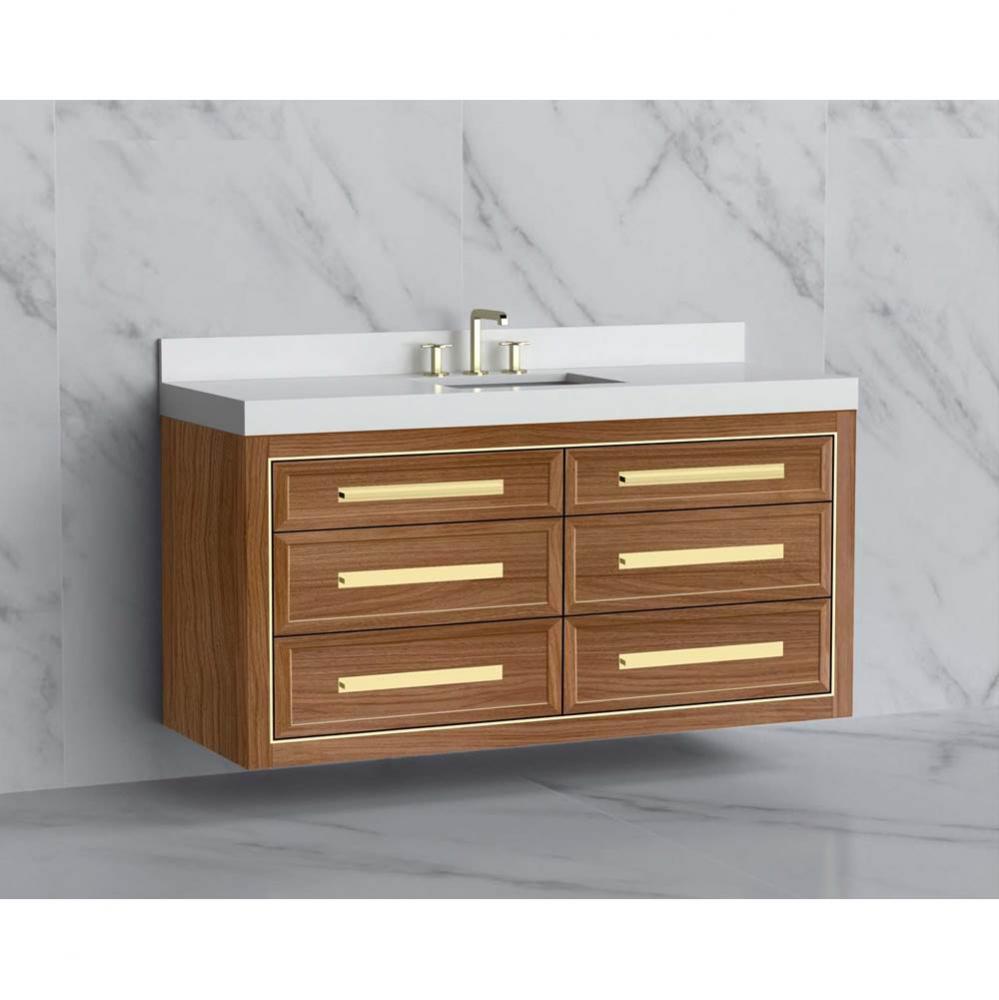 Madeli Renaissance 60C'' Wall hung Vanity Cabinet in Natural Walnut/HW: Handles Polished