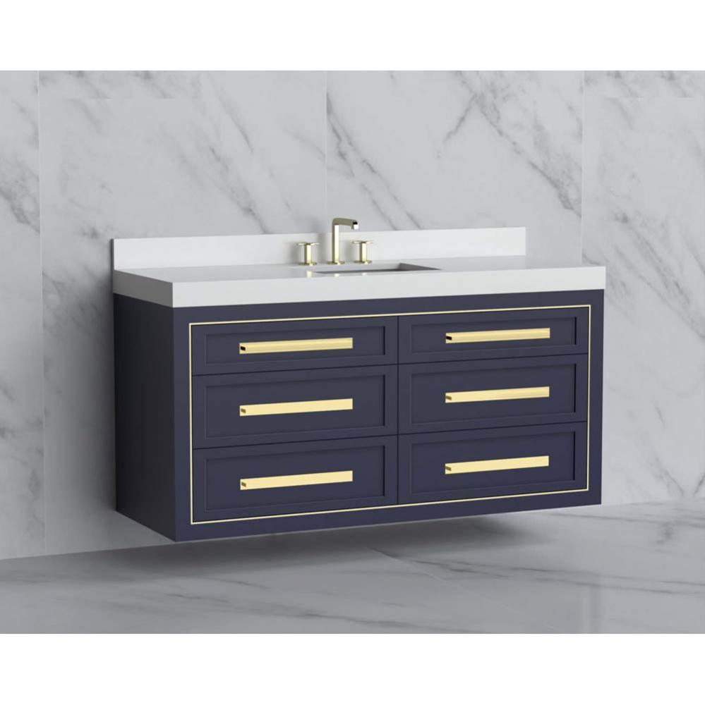 Madeli Renaissance 60C'' Wall hung Vanity Cabinet in Sapphire/HW: Handles Satin Brass(SB