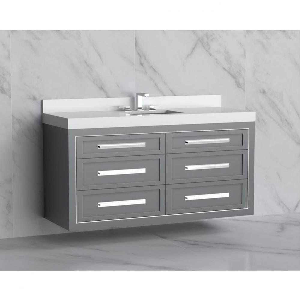 Madeli Renaissance 60C'' Wall hung Vanity Cabinet in Studio Grey/HW: Handles Polished Ni