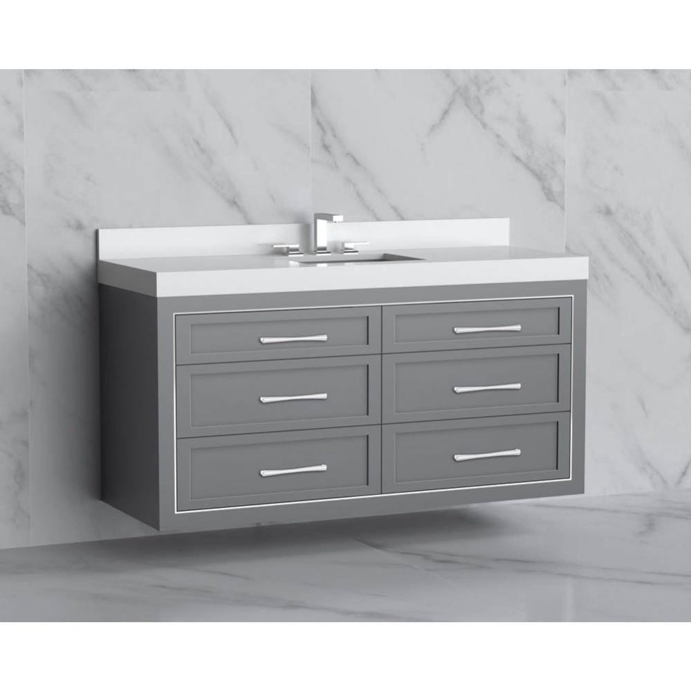 Madeli Renaissance 60C'' Wall hung Vanity Cabinet in Studio Grey/HW: Handles Matte Black