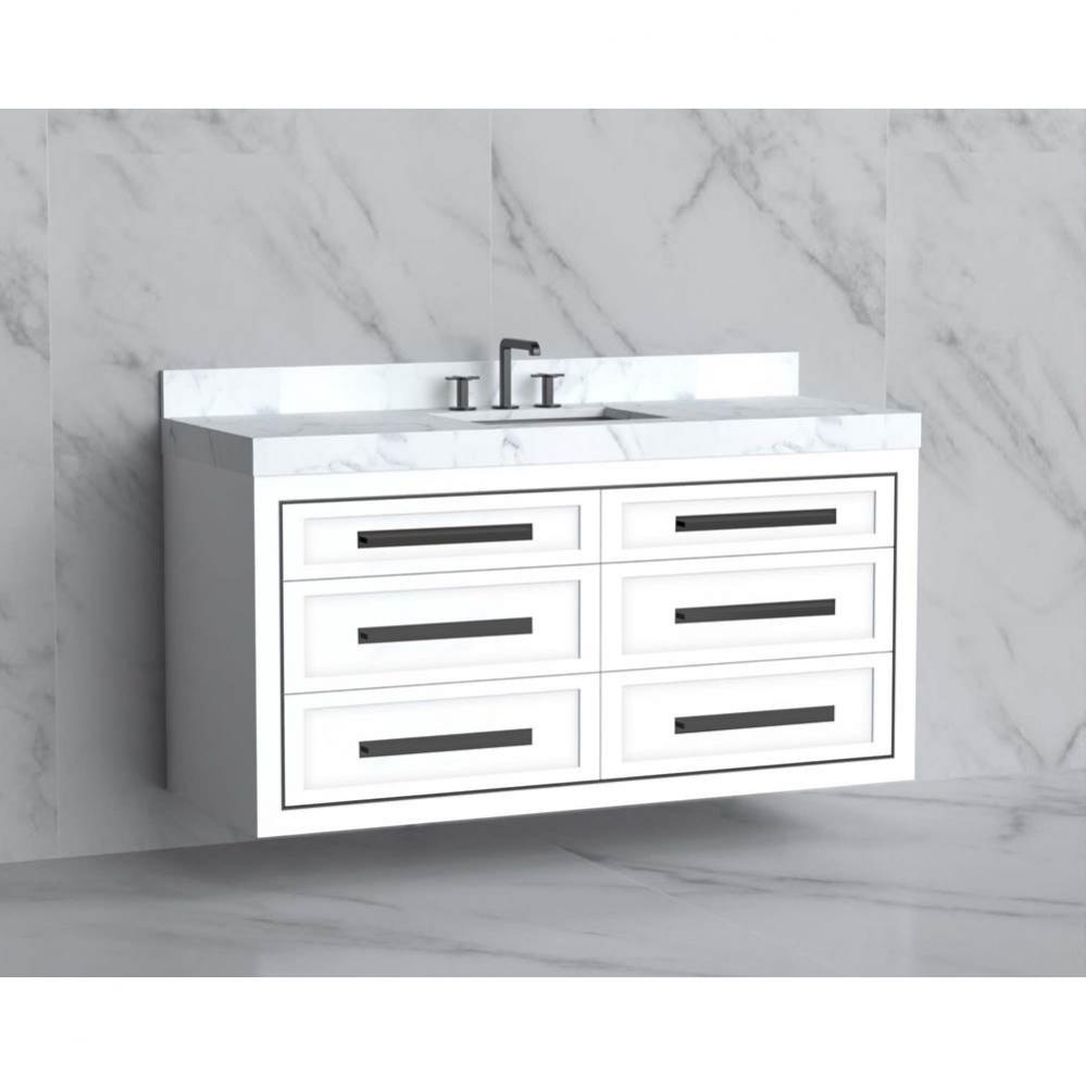 Madeli Renaissance 60C'' Wall hung Vanity Cabinet in White/HW: Handles Satin Brass(SB)