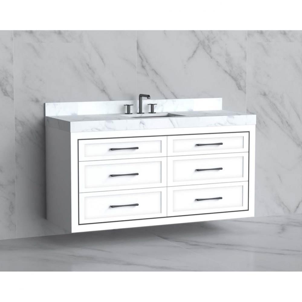 Madeli Renaissance 60C'' Wall hung Vanity Cabinet in White/HW: Handles Matte Black(MB)
