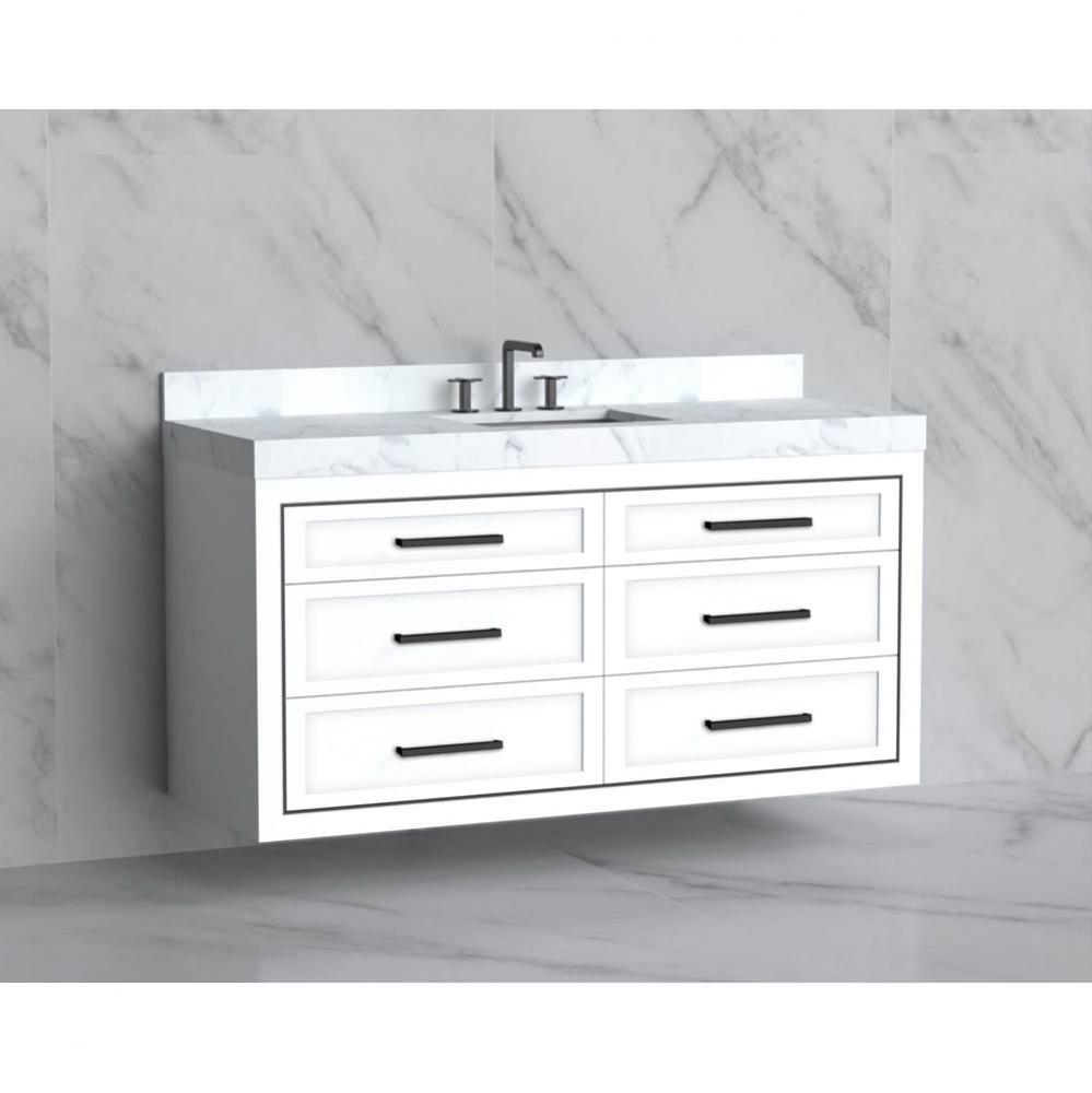 Madeli Renaissance 60C'' Wall hung Vanity Cabinet in White/HW: Handles Matte Black(MB)