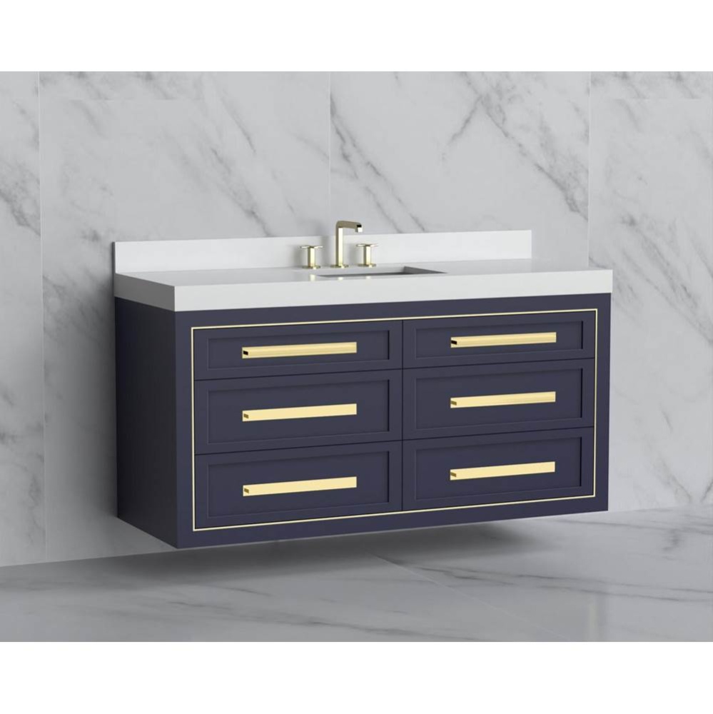Renaissance 60C'' Wall hung Vanity Cabinet in Sapphire/HW: Handles Polished Chrome(PC)
