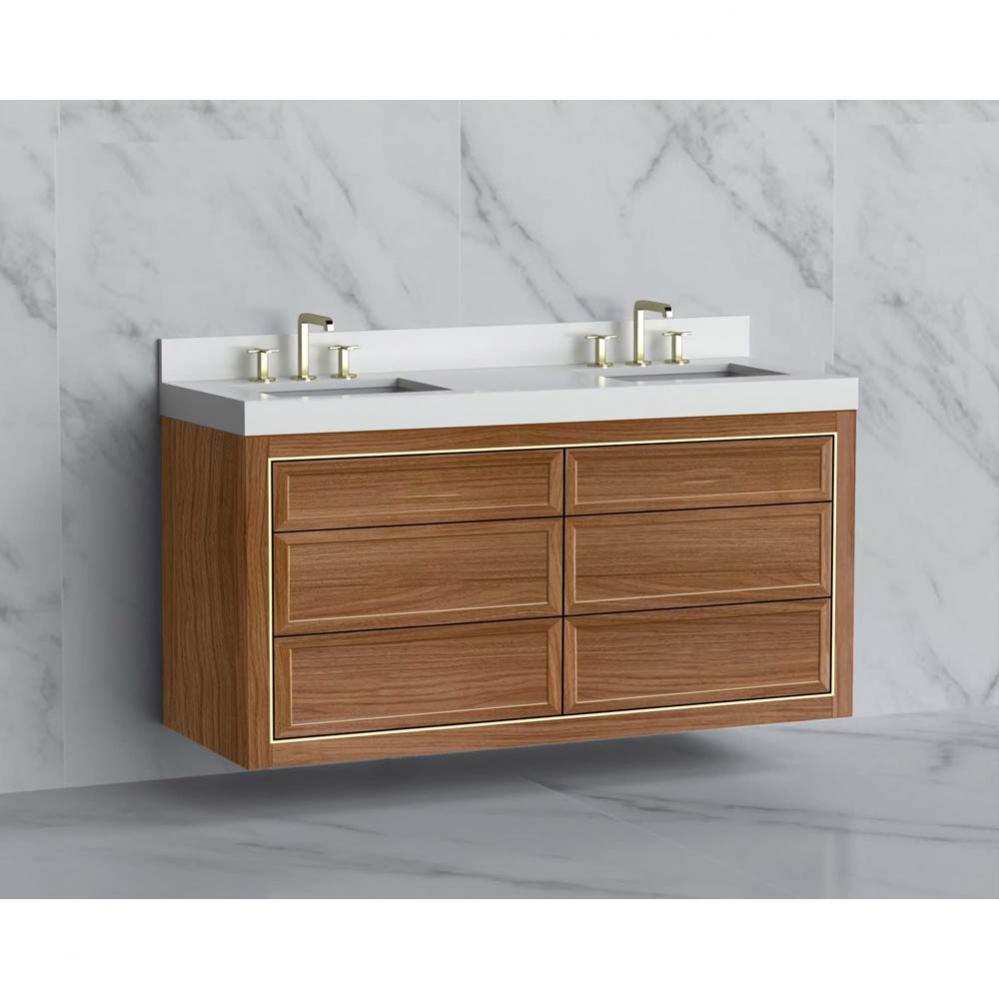 Madeli Renaissance 60D'' Wall hung  Vanity Cabinet in Natural Walnut/HW: No Handles - In