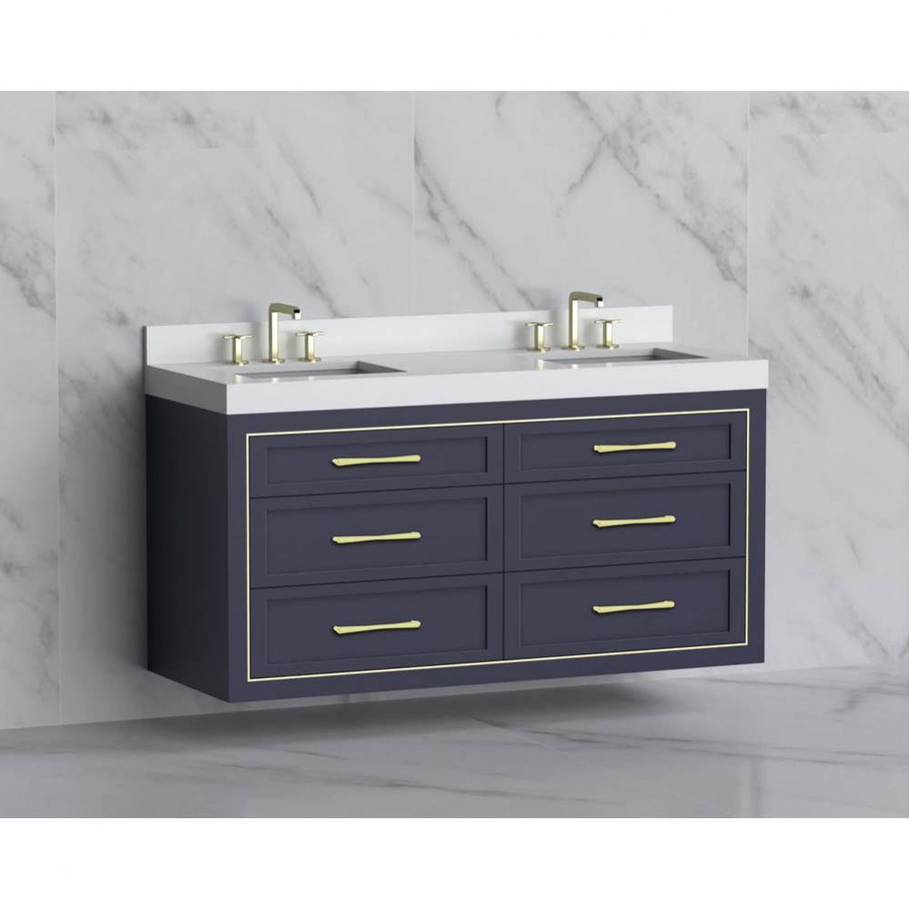 Madeli Renaissance 60D'' Wall hung Vanity Cabinet in Sapphire/HW: Handles Polished Chrom