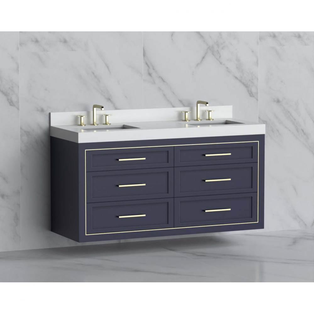 Madeli Renaissance 60D'' Wall hung Vanity Cabinet in Sapphire/HW: Handles Brushed Nickel