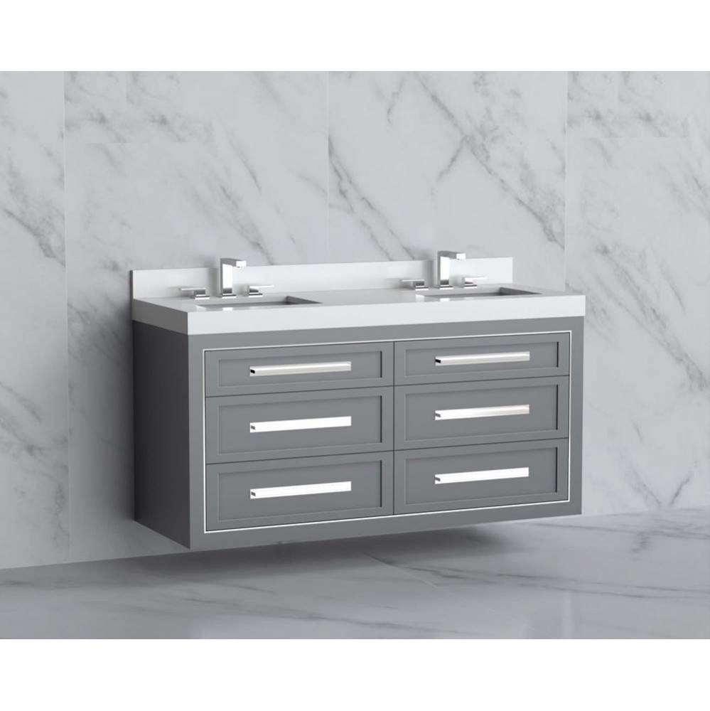 Madeli Renaissance 60D'' Wall hung Vanity Cabinet in Studio Grey/HW: Handles Matte Black