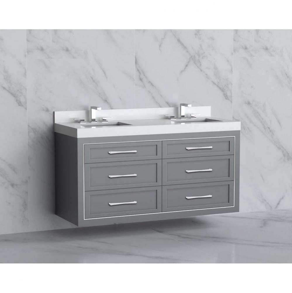 Madeli Renaissance 60D'' Wall hung Vanity Cabinet in Studio Grey/HW: Handles Polished Ni