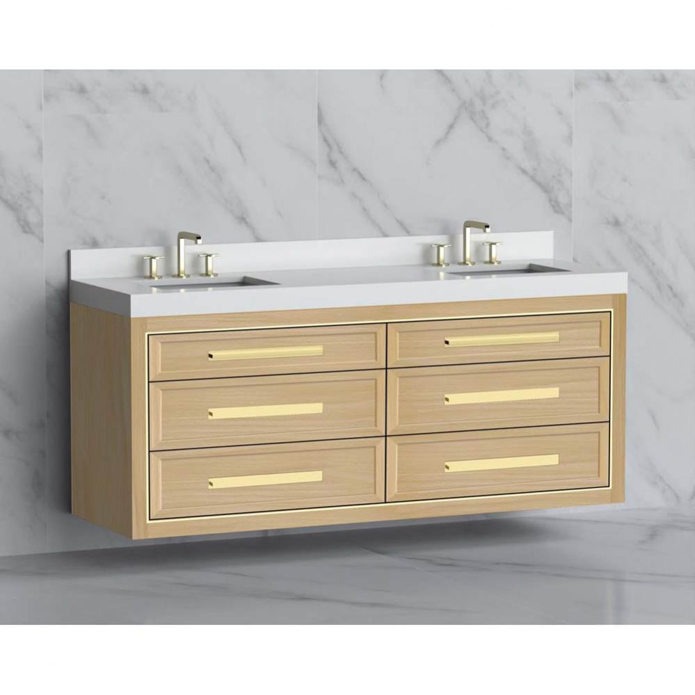 Madeli Renaissance 72'' Wall hung Vanity Cabinet in Natural Oak/HW: Handles Matte Black(