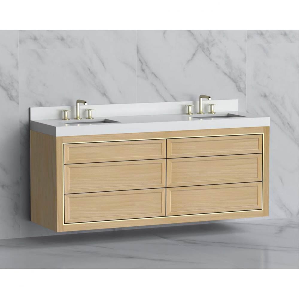 Madeli Renaissance 72'' Wall hung Vanity Cabinet in Natural Oak/HW: No Handles - Inlay P