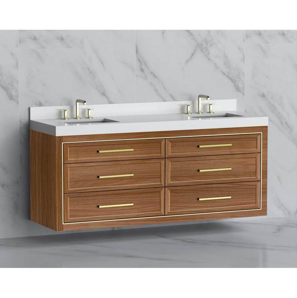Madeli Renaissance 72'' Wall hung Vanity Cabinet in Natural Walnut/HW: Handles Brushed N