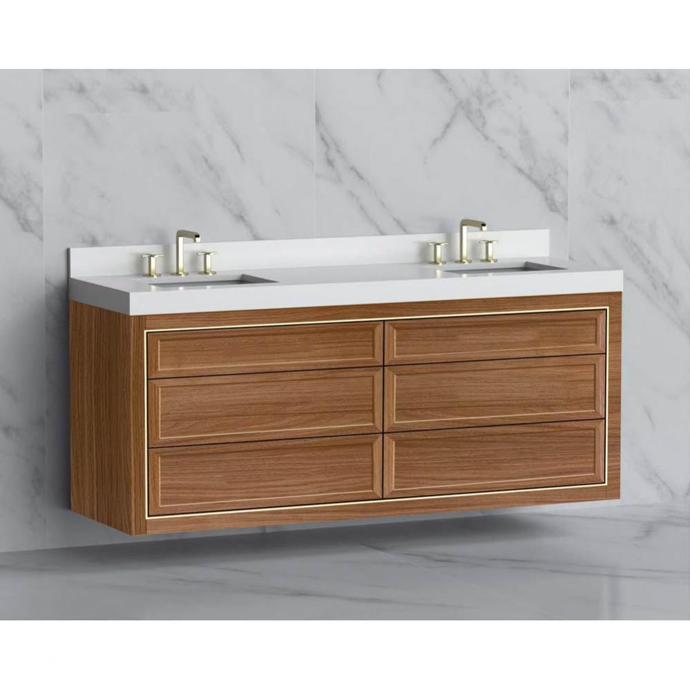 Madeli Renaissance 72'' Wall hung Vanity Cabinet in Natural Walnut/HW: No Handles - Inla
