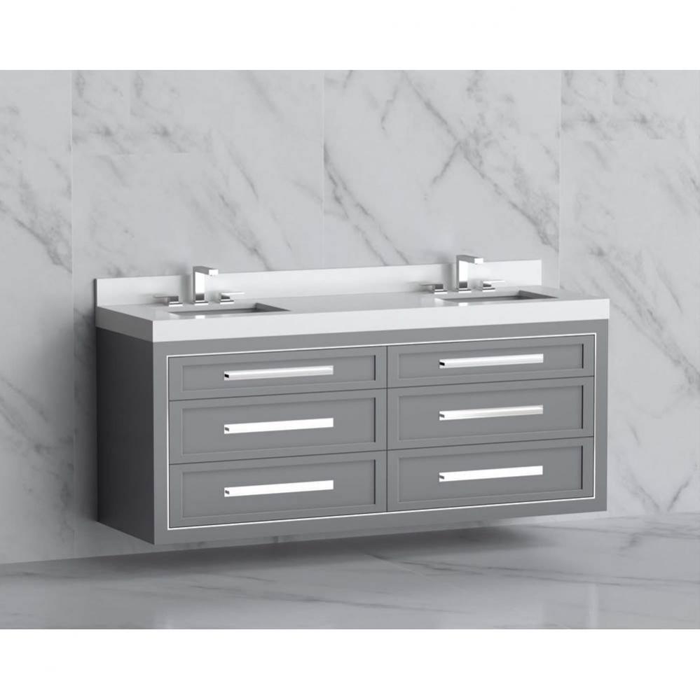 Madeli Renaissance 72'' Wall hung Vanity Cabinet in Studio Grey/HW: Handles Matte Black(