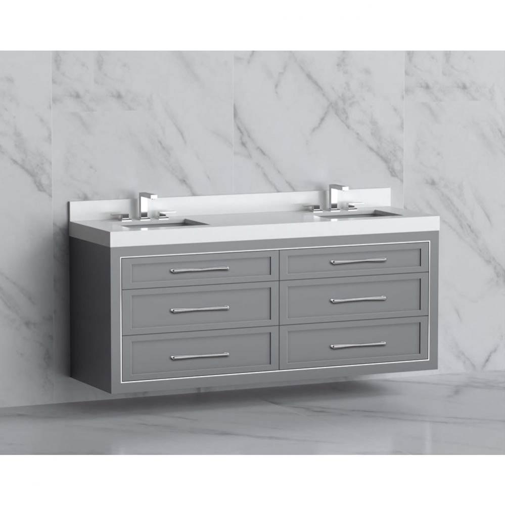 Madeli Renaissance 72'' Wall hung Vanity Cabinet in Studio Grey/HW: Handles Polished Chr