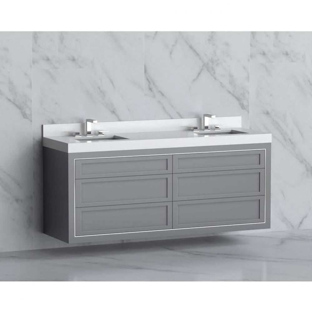 Madeli Renaissance 72'' Wall hung Vanity Cabinet in Studio Grey - No Handles - Inlay in