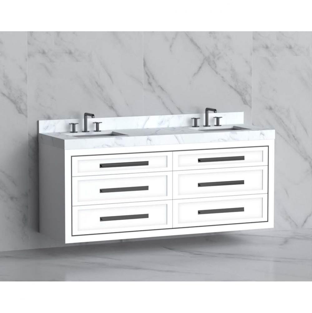 Madeli Renaissance 72'' Wall hung Vanity Cabinet in White/HW: Handles Brushed Nickel(BN)