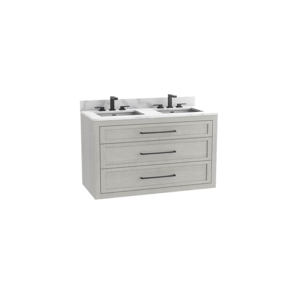 Renaissance SE 48D'' Wall hung Vanity Cabinet in Coastal Grey - No Handles