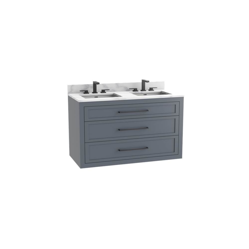 Renaissance SE 48D'' Wall hung Vanity Cabinet in Studio Grey/HW: Handles Polished Chrome