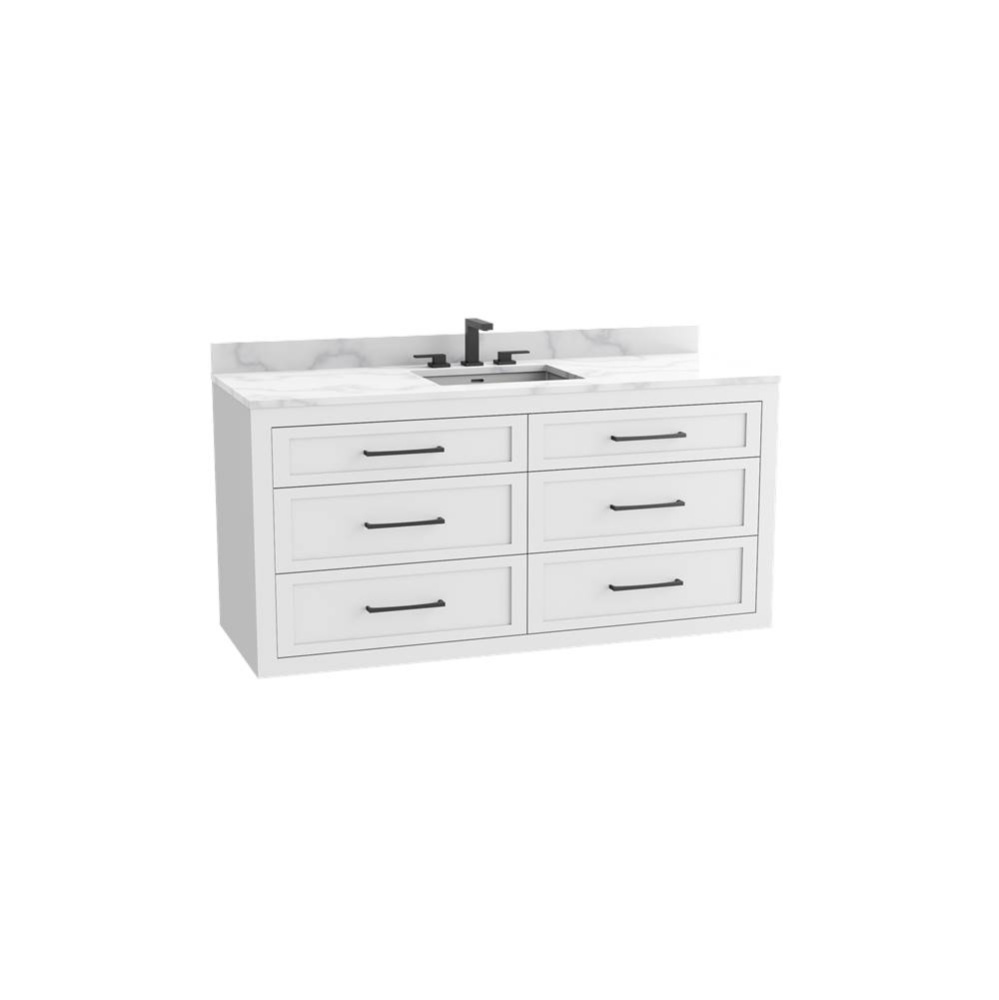 Renaissance SE 60C'' Wall hung Vanity Cabinet in White - No Handles