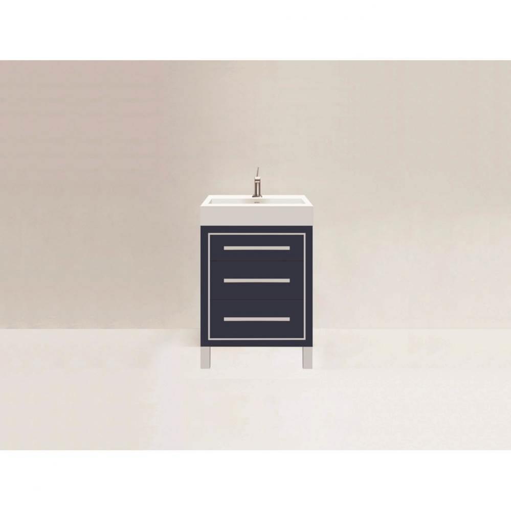 Estate 24'' Free Standing Vanity Cabinet in Sapphire/HW: Polished Chrome(PC)