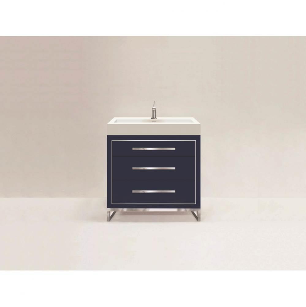 Madeli Estate 30'' Free standing Vanity Cabinet in Sapphire/HW: Polished Chrome(PC)