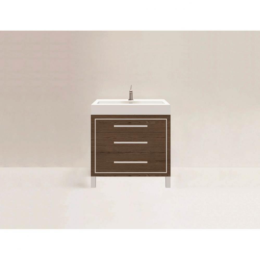 Estate 30'' Free Standing Vanity Cabinet in Brandy/HW: Polished Chrome(PC)