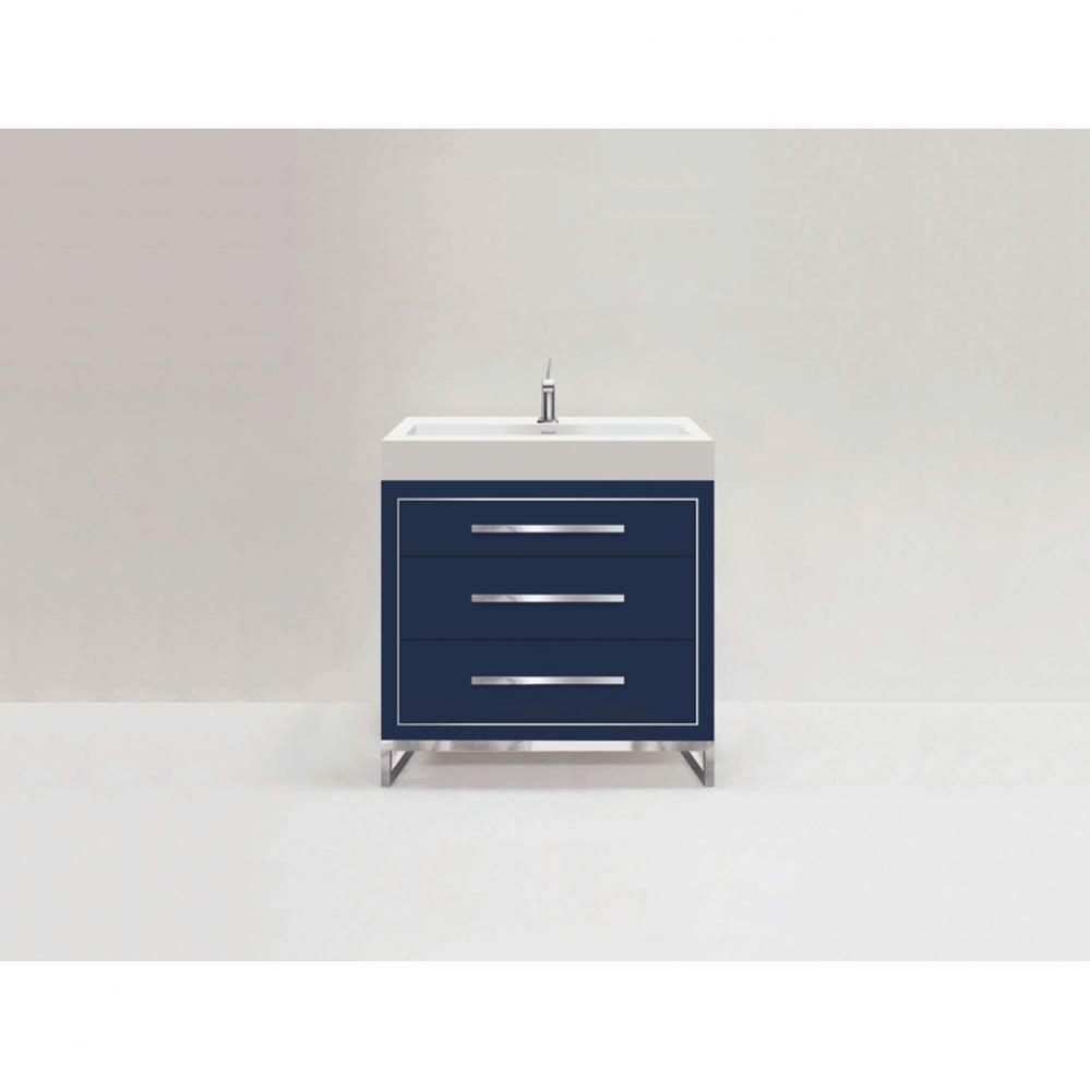 Madeli Estate 30'' Free standing Vanity Cabinet in Sapphire/HW: Polished Chrome(PC)