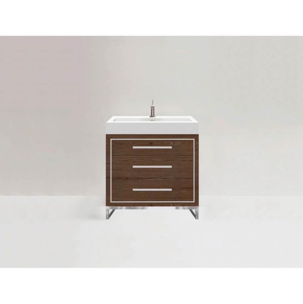 Estate 36'' Free Standing Vanity Cabinet in Brandy/HW: Polished Chrome(PC)