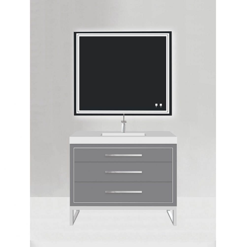 Madeli Estate 42'' Free standing Vanity Cabinet in Studio Grey/HW: Polished Chrome(PC)