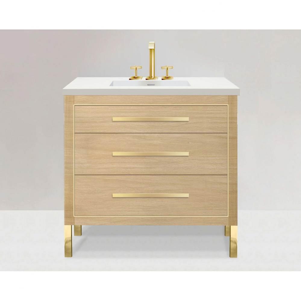 Estate 42'' Free Standing Vanity Cabinet in Natural Oak/HW: Polished Chrome(PC)
