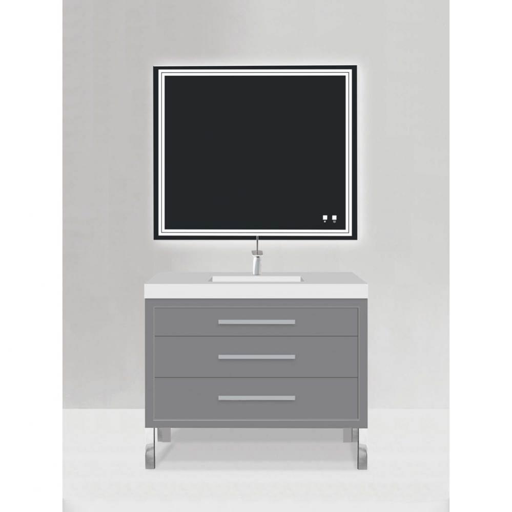 Estate 42'' Free Standing Vanity Cabinet in Studio Grey/HW: Polished Chrome(PC)