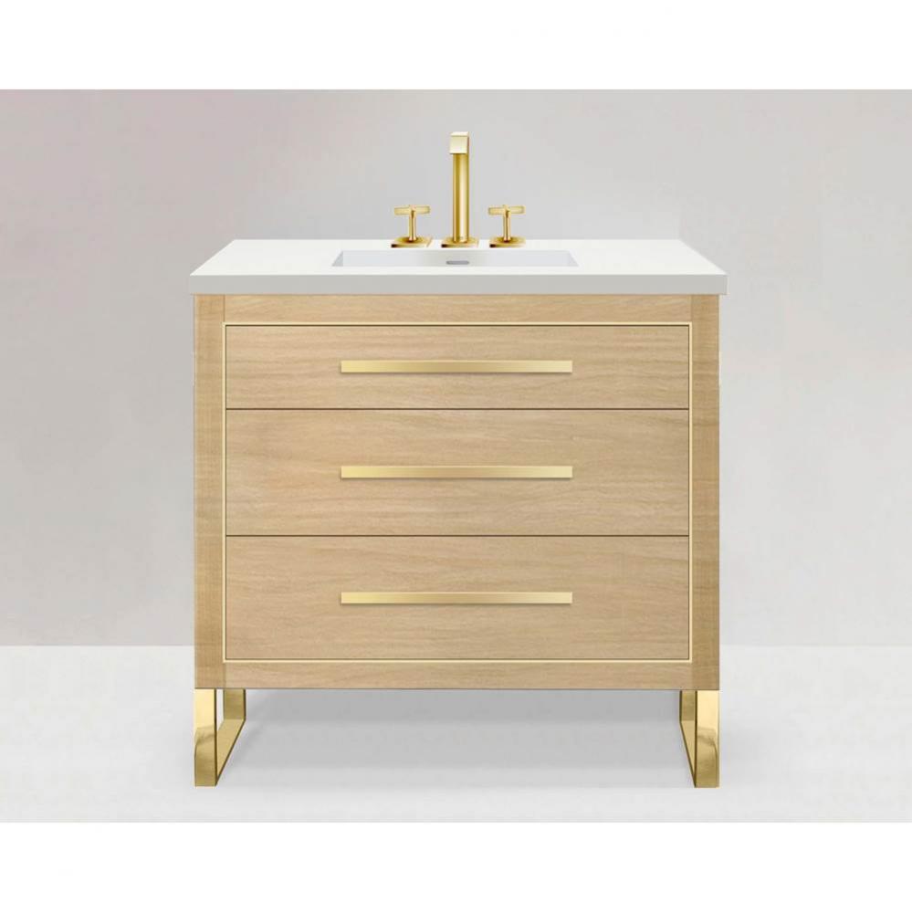 Madeli Estate 42'' Free standing Vanity Cabinet in Natural Oak/HW: Polished Chrome(PC)