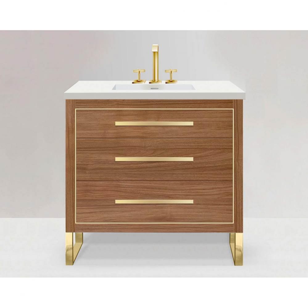 Estate 42'' Free Standing Vanity Cabinet in Natural Walnut/HW: Polished Chrome(PC)