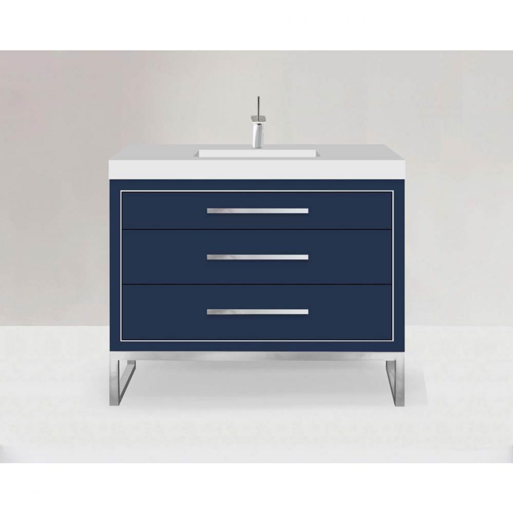 Estate 48C'' Free Standing Vanity Cabinet in Sapphire/HW: No handles - Feet in  Polished
