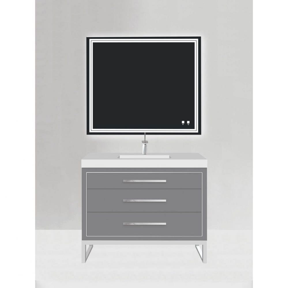 Estate 48C'' Free Standing Vanity Cabinet in Studio Grey/HW: No handles - Feet in  Polis