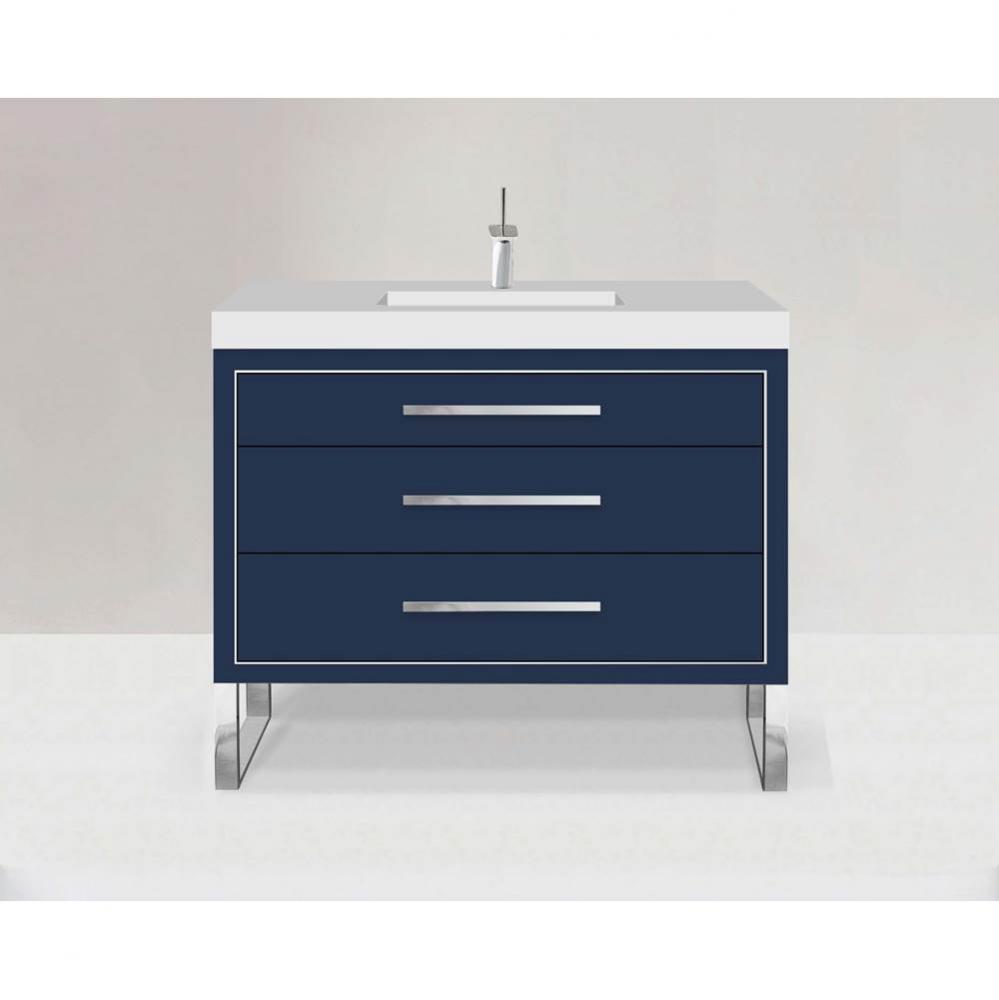 Estate 48C'' Free Standing Vanity Cabinet in Sapphire/HW: No handles - Feet in  Polished