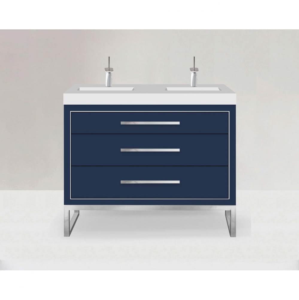 Estate 48D'' Free Standing Vanity Cabinet in Sapphire/HW: Polished Chrome(PC)