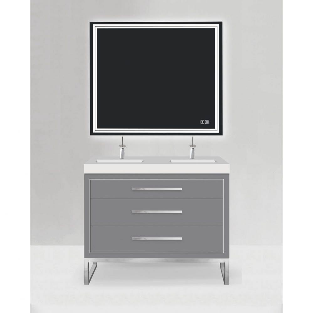 Estate 48D'' Free Standing Vanity Cabinet in Studio Grey/HW: Polished Chrome(PC)