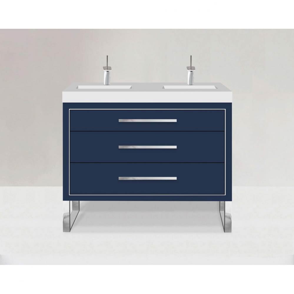 Estate 48D'' Free Standing Vanity Cabinet in Sapphire/HW: Polished Chrome(PC)