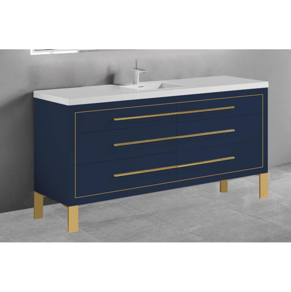 Estate 60C'' Free Standing Vanity Cabinet in Sapphire/HW: No handles - Feet in  Polished