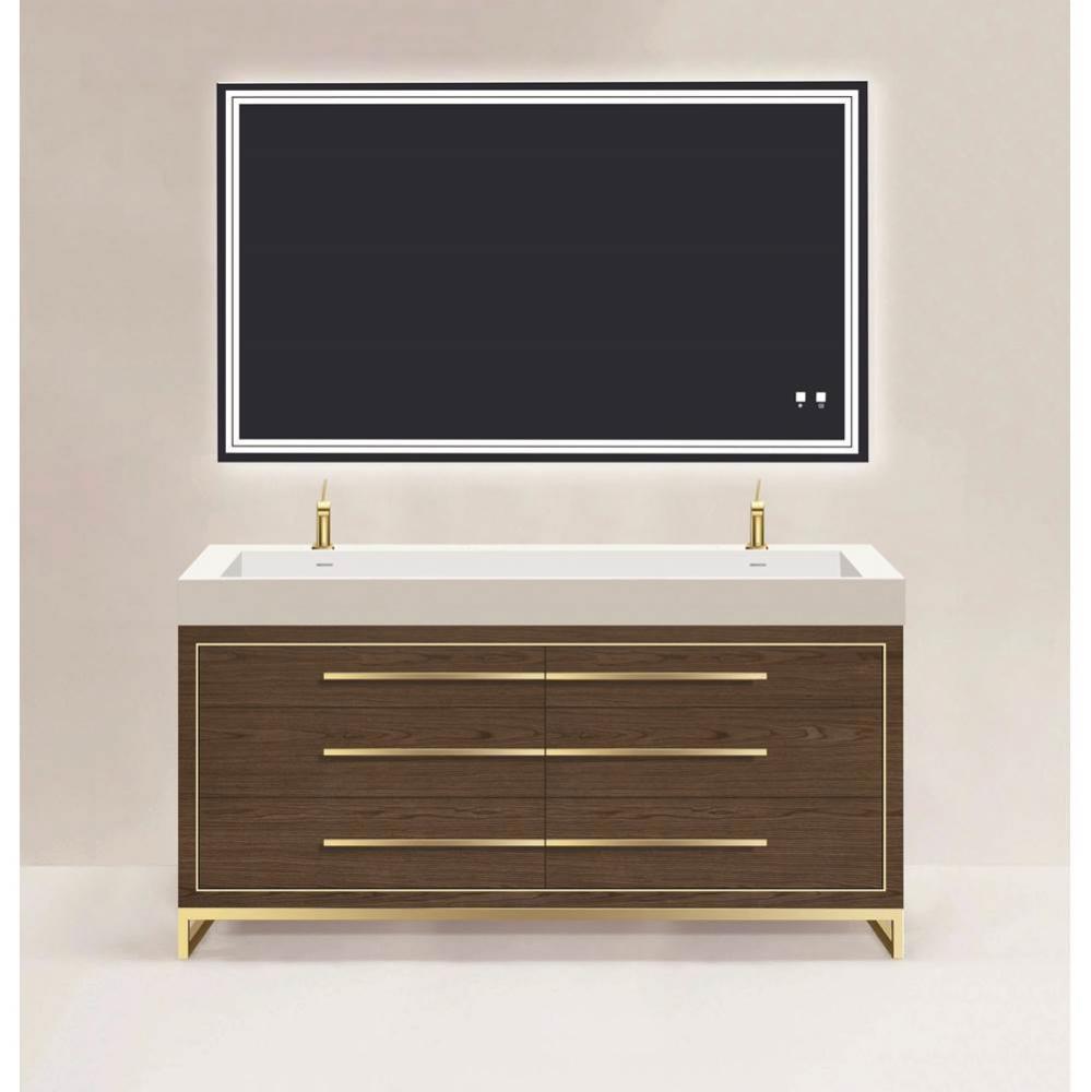 Madeli Estate 72'' Free standing Vanity Cabinet in Brandy/HW: Polished Chrome(PC)