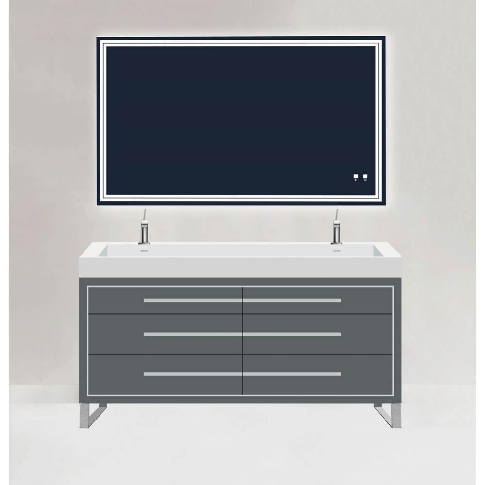 Estate 72D'' Free Standing Vanity Cabinet in Studio Grey/HW: No handles - Feet in  Polis