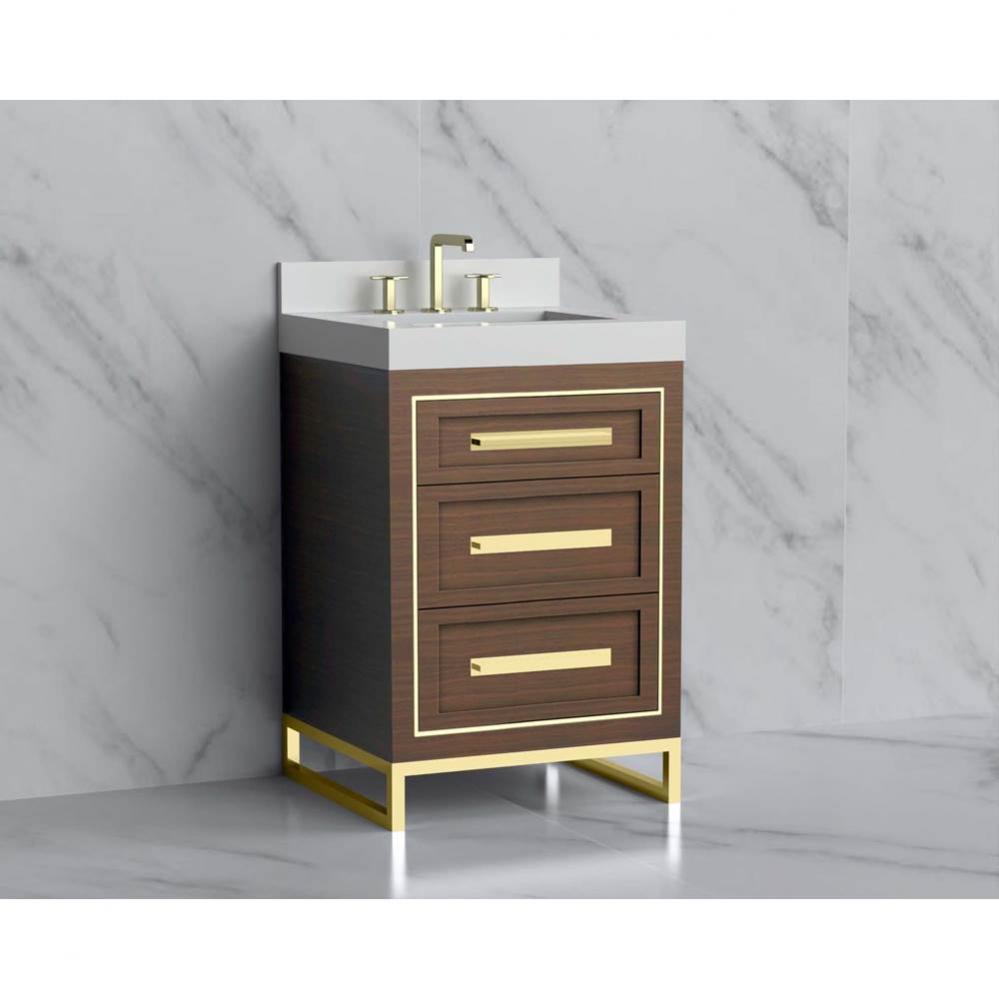 Madeli Vision 24'' Free standing Vanity Cabinet in Brandy/HW: Handles/Feet Matte Black(M