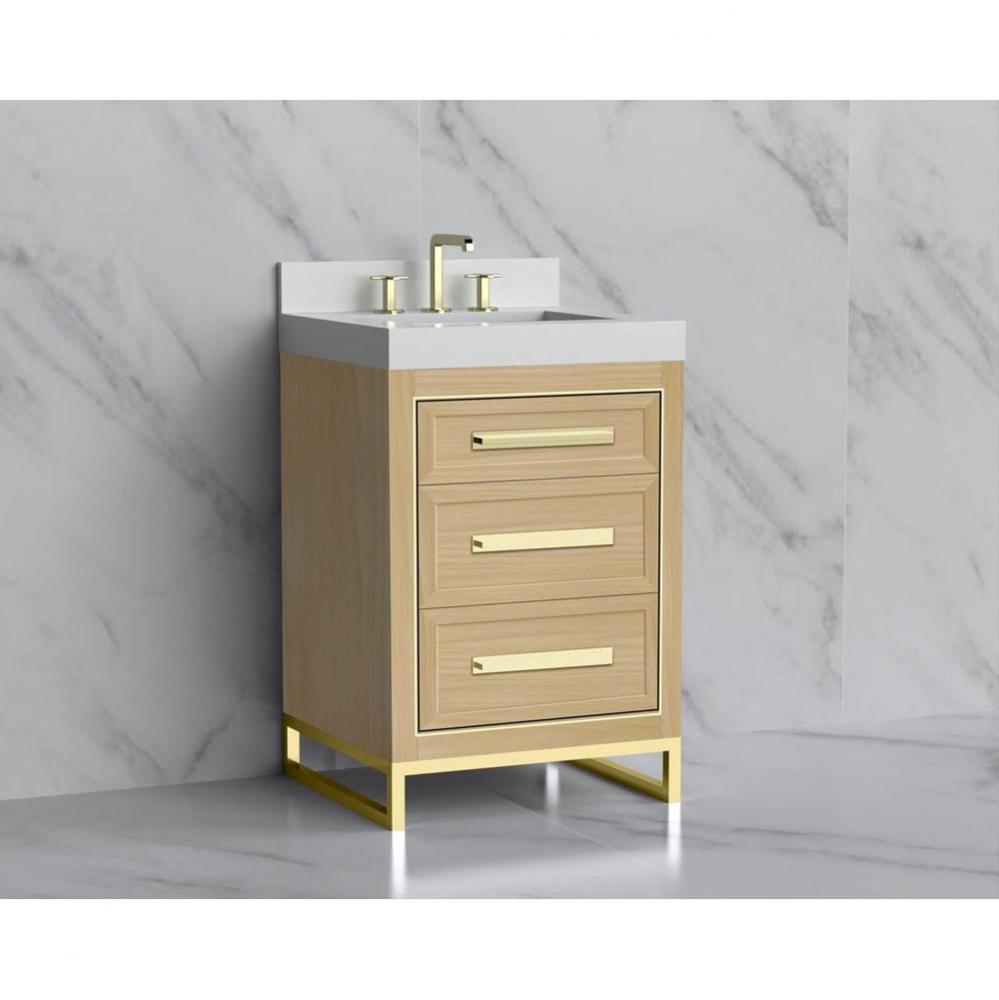 Madeli Vision 24'' Free standing Vanity Cabinet in Natural Oak/HW: Handle & Feet Sat